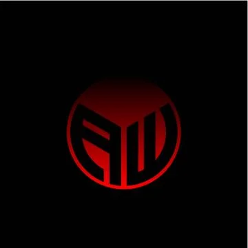 Initial letter A W Modern circle with elegant colored background frame Stockillustratie