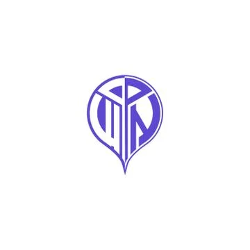 Initial letter W N Modern and unique location design Stock Illustration