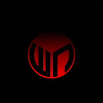 Initial letter W N Modern circle with elegant colored background frame Stock Illustration