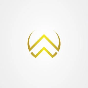 Initial letter W or WW Logo icon design template elements Stock Illustration