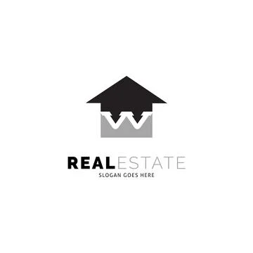 Initial Letter W Real Estate or House Icon Vector Logo Template Illustratio.. Stock Illustration