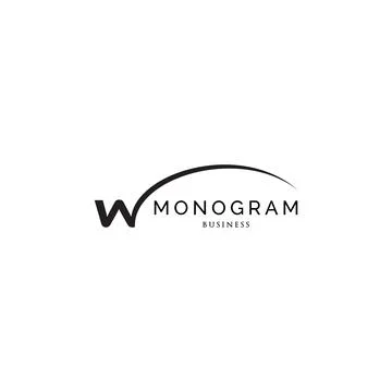 Initial letter W swoosh monogram logo design inspiration Stock Illustration