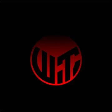 Initial letter W T Modern circle with elegant colored background frame 스톡 일러스트