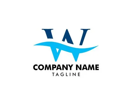 Initial Letter W Wave Water Logo Vector Icon Stock Illustration