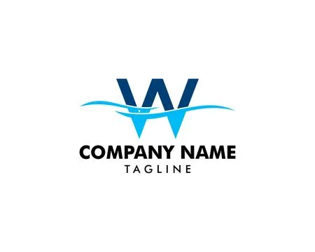 Initial Letter W Wave Water Logo Vector Icon Stock Illustration