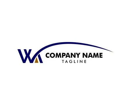 Initial Letter WA Logo Template Design Stock Illustration