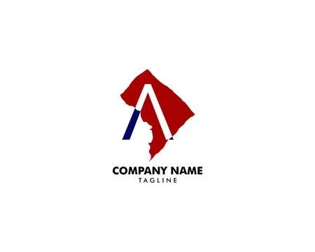 Initial Letter A with Washington D.C Map Vector Logo Icon Symbol Stock Illustration