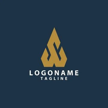 Initial letter WC diamond concept modern vector logo design Stock Illustration