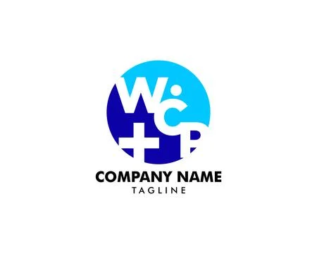 Initial letter WCP cross plus medical logo icon design template elements イラスト素材