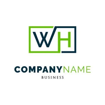 Initial Letter WH Icon Logo Design Template Stock Illustration