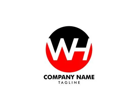 Initial Letter WH Logo Template Design Stock Illustration