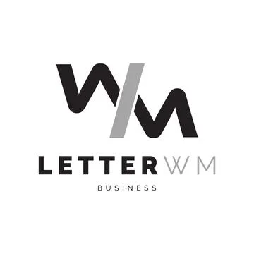 Initial letter WM icon logo design inspiration Stock Illustration