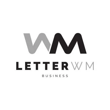 Initial letter WM icon logo design inspiration Stock Illustration