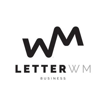 Initial letter WM icon logo design inspiration Stock Illustration