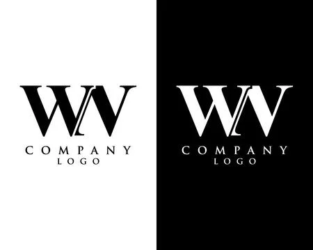 Initial letter WN, NW logo type company name black and white design vector logo Illustrazione stock
