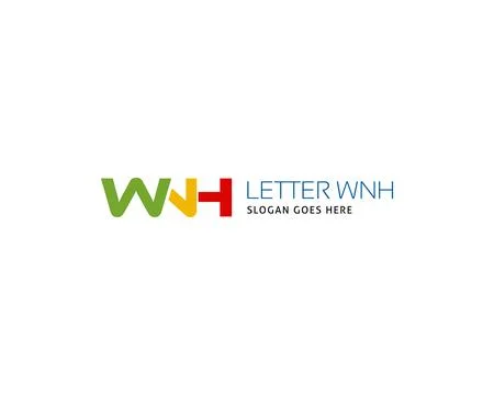 Initial Letter WNH Logo Template Design Stock Illustration