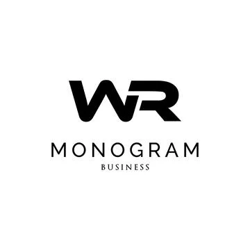 Initial letter WR monogram logo design inspiration Stock Illustration