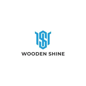 Initial letter WS or SW Logo Design with hexagon concept Vector Illustration Stock Illustration
