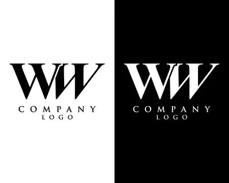 Initial letter WW, W logo type company name black and white design vector logo 스톡 일러스트