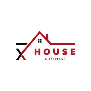 Initial Letter X House Icon Logo Design Template Stock Illustration