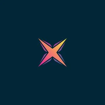 Initial letter X logo design vector unique colorful Illustrazione stock