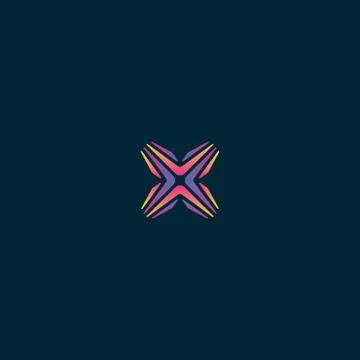Initial letter X logo design vector unique colorful Stock Illustration