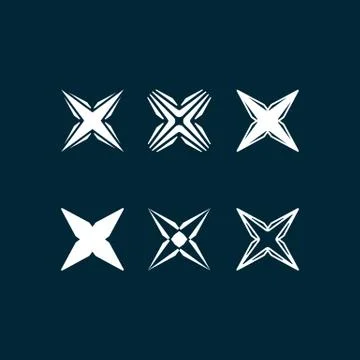 Initial letter X logo design vector unique White color set Illustrazione stock