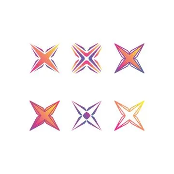 Initial letter X logo design vector unique colorful set Stock Illustration