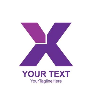 Initial letter X logo template colored purple design for business and company Stock Illustration