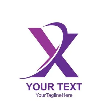Initial letter X logo template colored purple swoosh design for business and  Stock Illustration