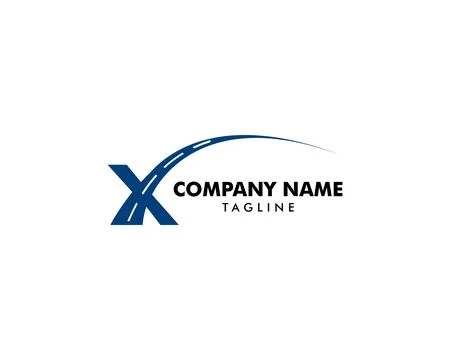 Initial Letter X Road Way Logo Design Template Stock Illustration