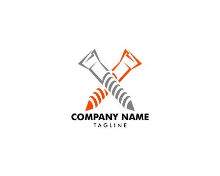 Initial Letter X with Screw Vector Logo Template Design Element Illustrazione stock