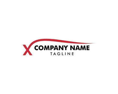 Initial Letter X Swoosh Logo Design Template Stock Illustration