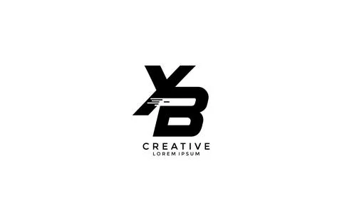 Initial Letter XB Tech Sport Speed Style Logo Design Template Stock Illustration