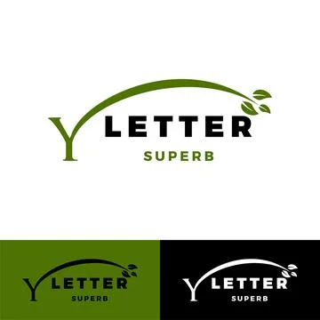 Initial letter y leaf swoosh icon logo design template Stock Illustration