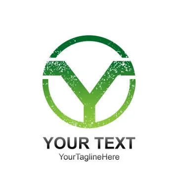 Initial letter Y logo template colored circle green design for business and c Stock Illustration