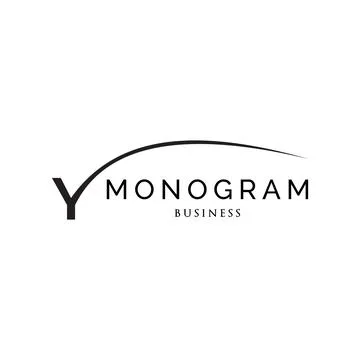 Initial letter Y swoosh monogram logo design inspiration Stock Illustration