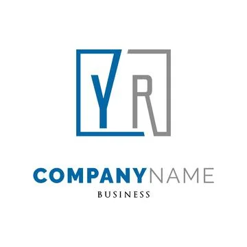 Initial Letter YR Icon Logo Design Template Stock Illustration