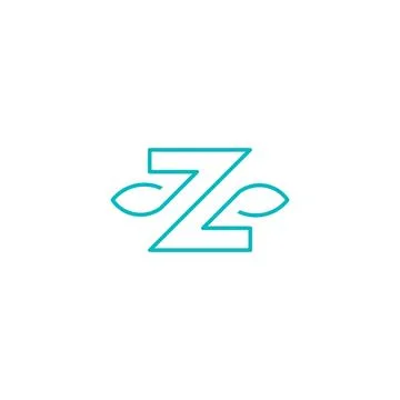 Initial Letter Z With Leaf Logo. Green leaf logo Template vector Design. 스톡 일러스트