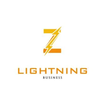 Initial Letter Z Lightning Icon Logo Design Template Stock Illustration