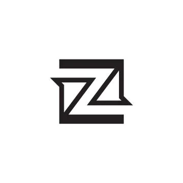 Initial letter Z lines square vector Stock Illustration