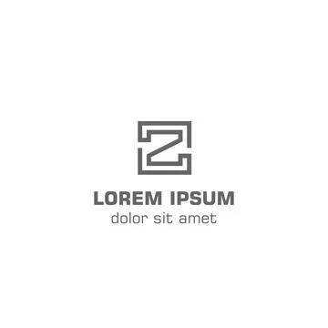 Initial letter Z linked box. Vector logo template Stock Illustration