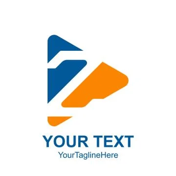 Initial letter Z logo template colored yellow blue media play button icon des Stock Illustration