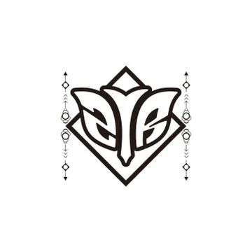 Initial letter Z R bow and arrow, white and black, with square decoration. 스톡 일러스트