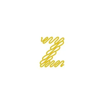 Initial letter Z scribble gold logo Stock Illustration