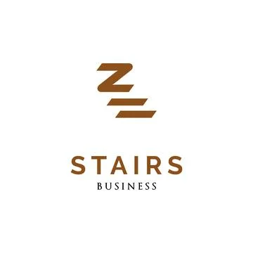 Initial Letter Z Stairs Icon Logo Design Template Stock Illustration