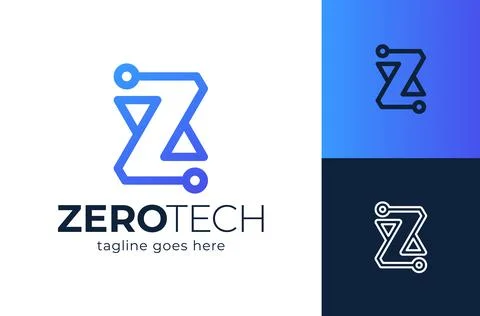 Initial Letter Z Tech Logo Design Element. letter Z technology logo design ve Stock Illustration