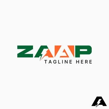 Initial letter Zaap font thunder block monogram electric light power brand Illustrazione stock