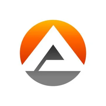 Initial A Lettermark Pyramid In Circle Icon Design Stock Illustration