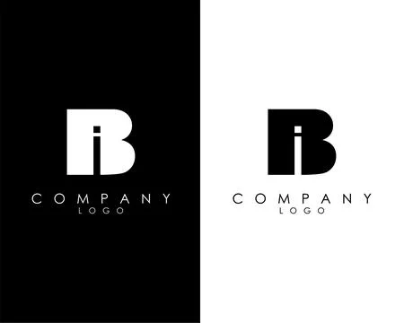 Initial Letters BI, IB abstract company Logo Design vector Stock Illustration